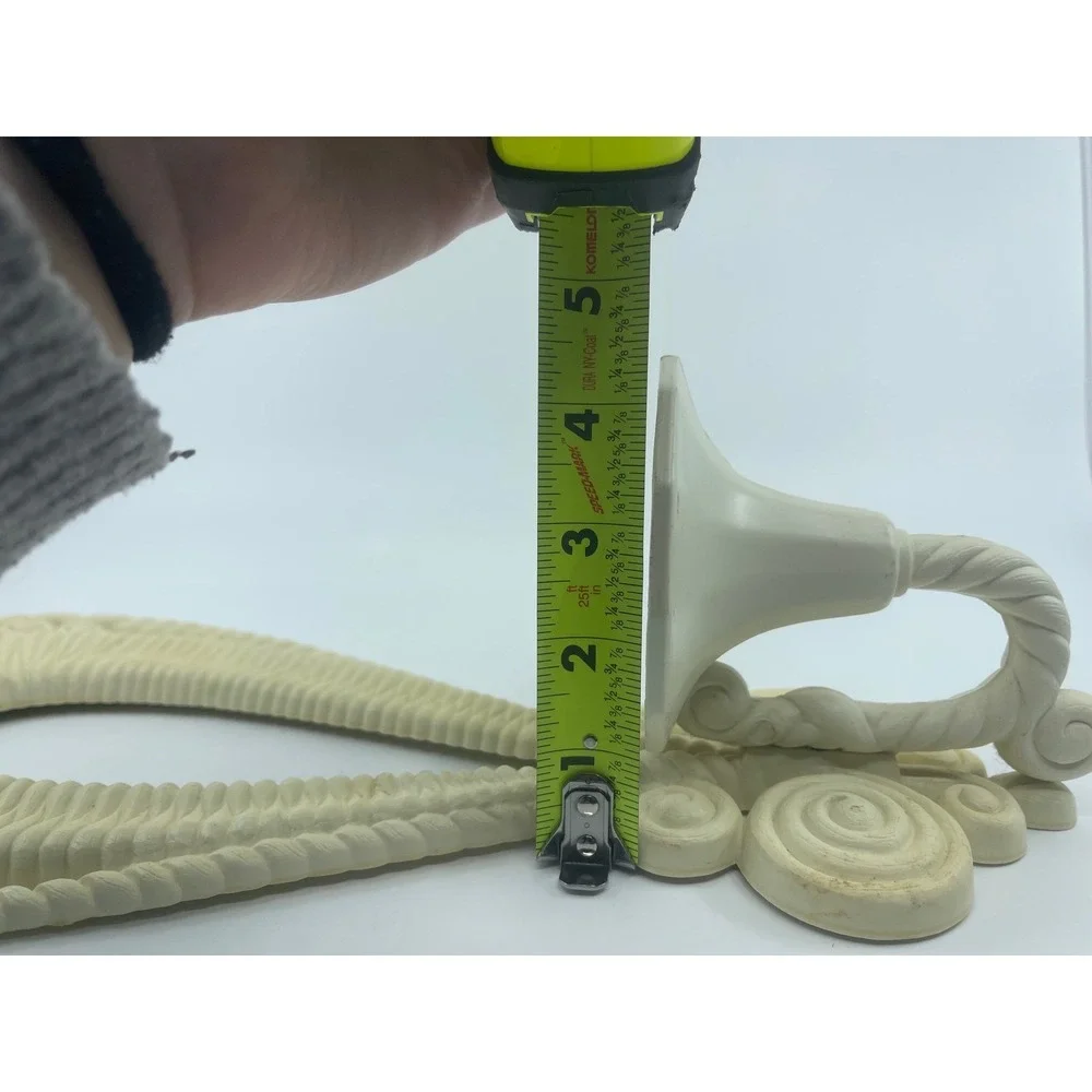 Vtg‎ Burwood Products 70s Wall Sconce Decor Ivory Ornate Swirl 18